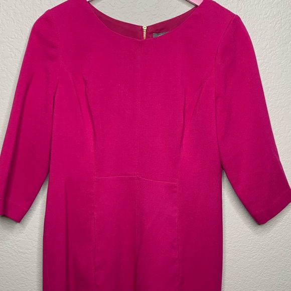 Vince Camuto Crepe A Line Dress Magenta - Picture 3 of 8